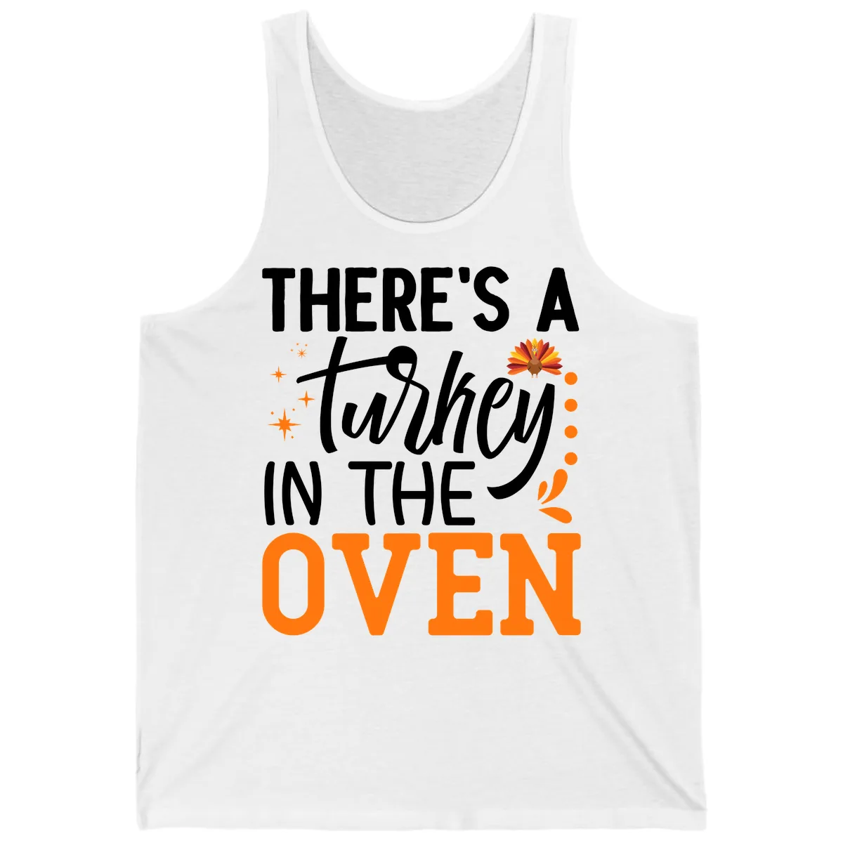 Thanksgiving Turkey In The Oven Pregnancy Announcement Tank in White