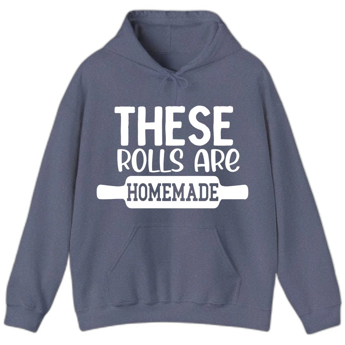 These Rolls Are Homemade Baking Design Hoodie in Heather Navy