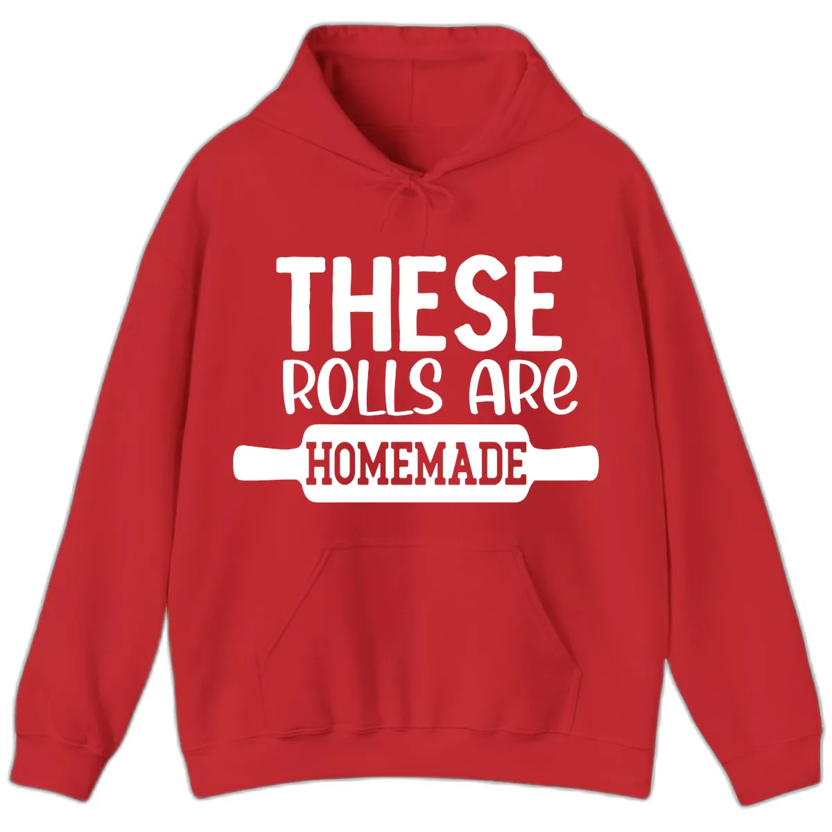 These Rolls Are Homemade Baking Design Hoodie in Red