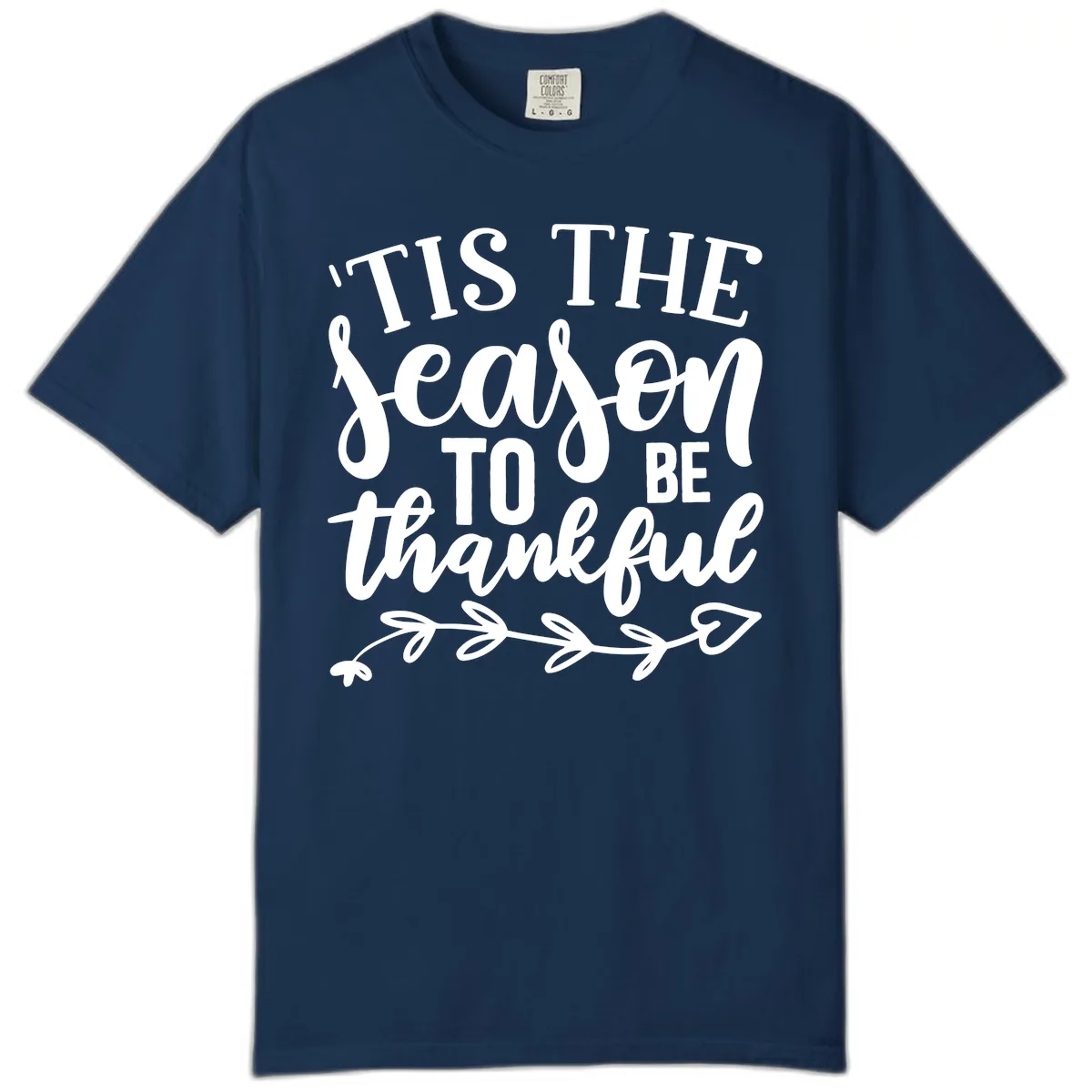 Tis The Season To Be Thankful Graphic Comfort Color in Navy