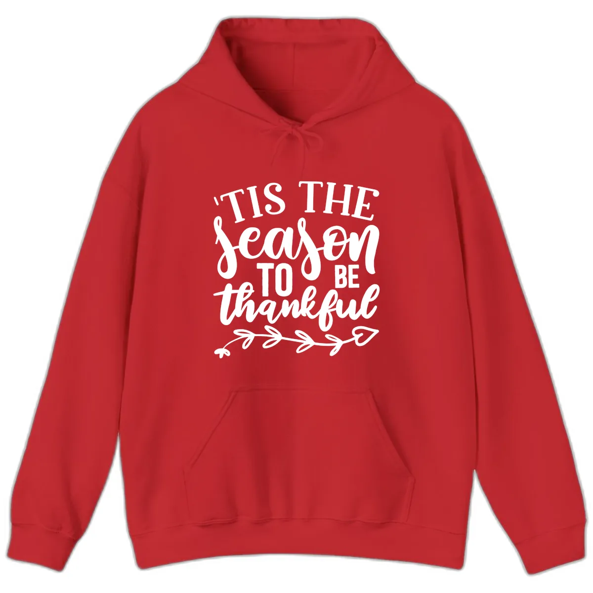 Tis The Season To Be Thankful Graphic Hoodie in Red