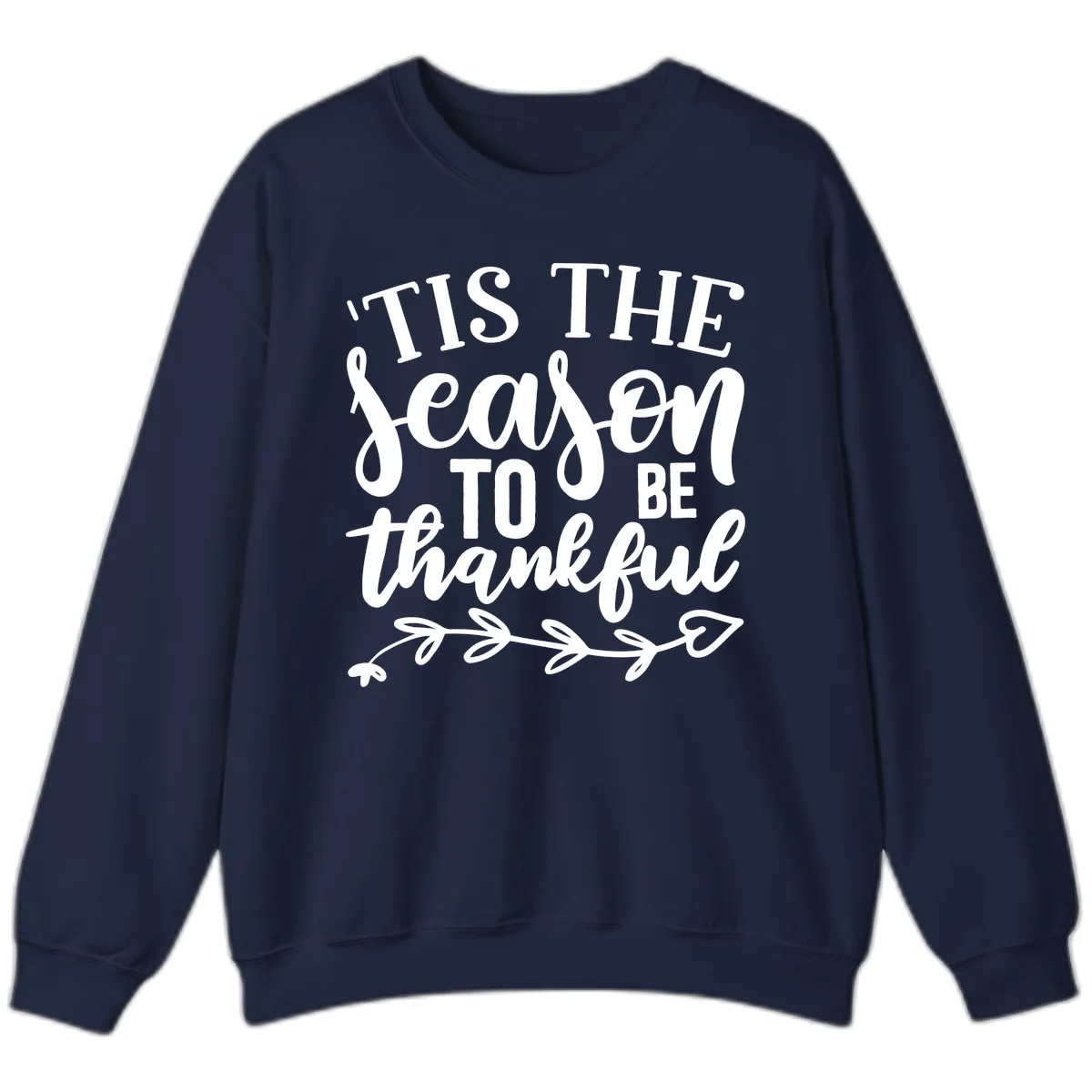 Tis The Season To Be Thankful Graphic Sweatshirt in Navy