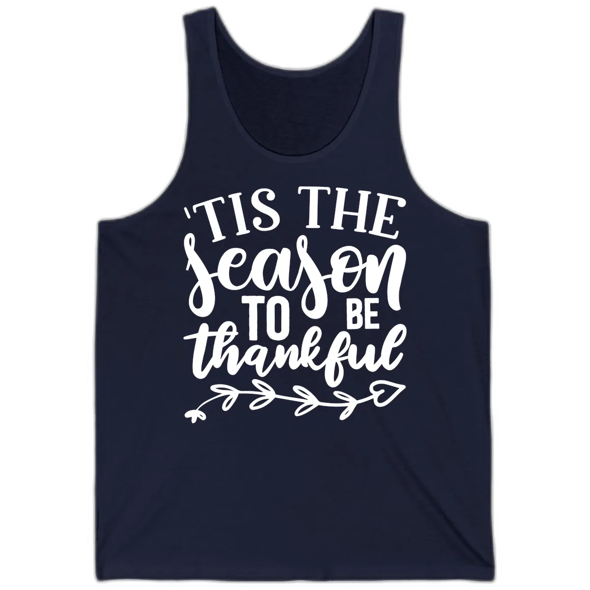 Tis The Season To Be Thankful Graphic Tank in Navy
