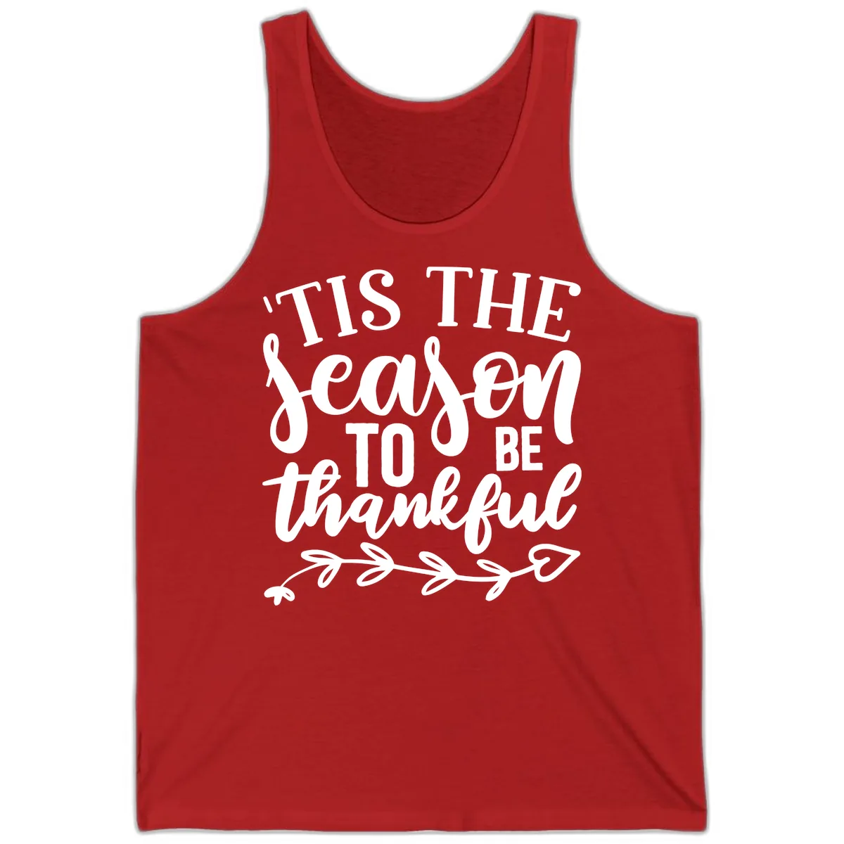 Tis The Season To Be Thankful Graphic Tank in Red