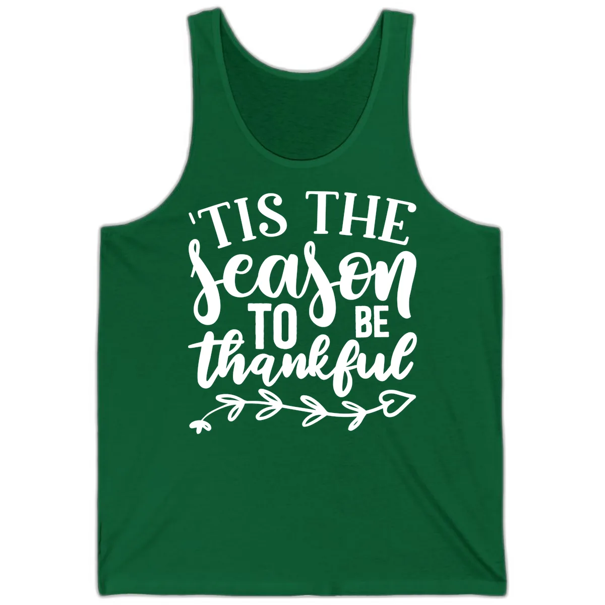 Tis The Season To Be Thankful Graphic Tank in Kelly