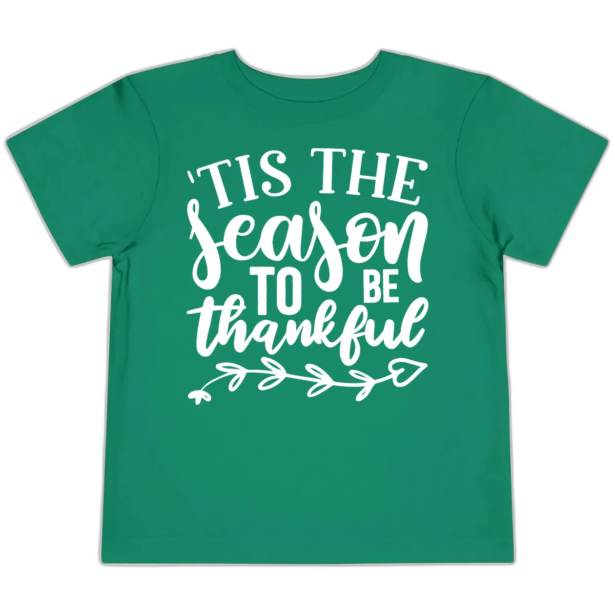 Tis The Season To Be Thankful Graphic Toddler T-Shirt in Kelly