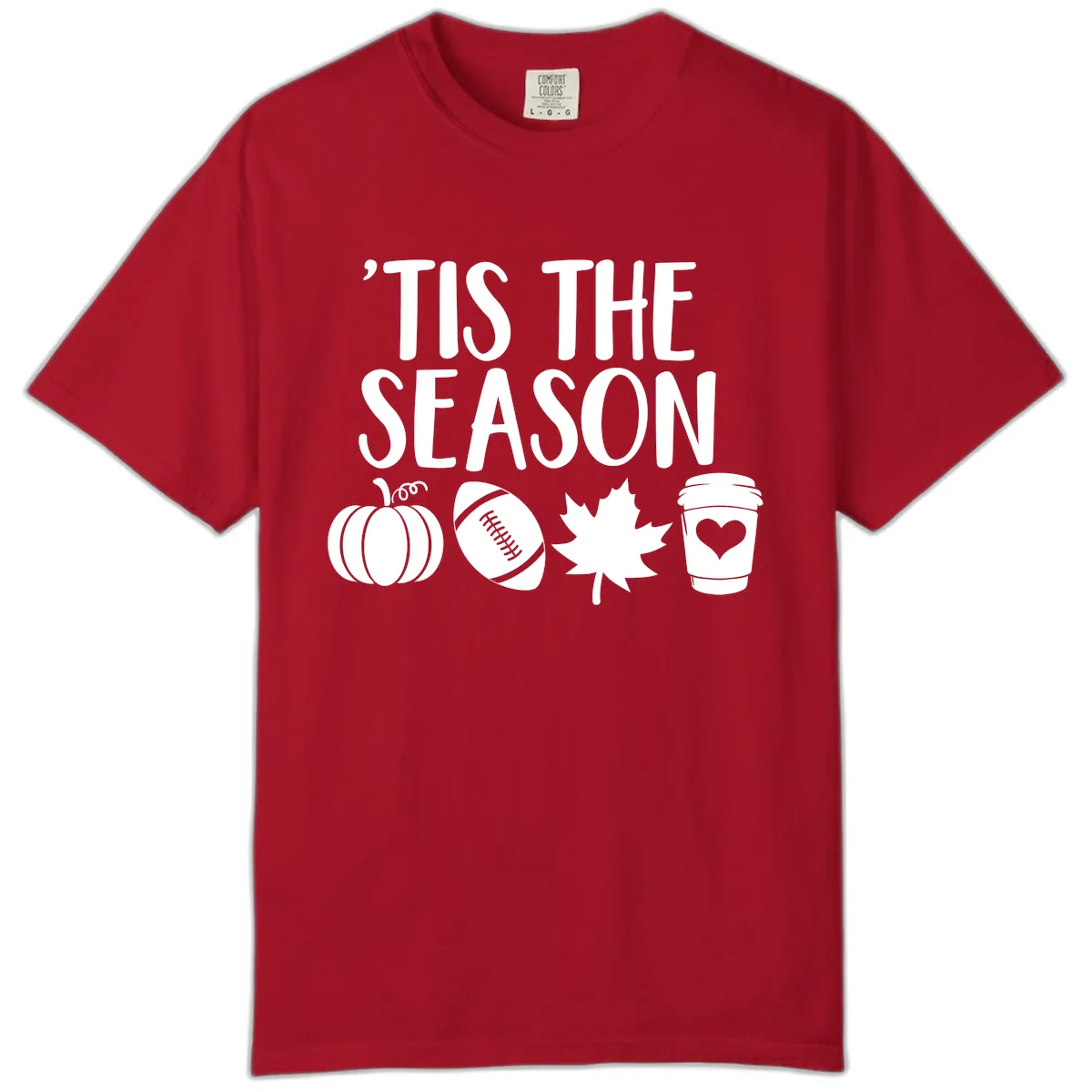 'Tis The Season Fall Football Coffee Comfort Color in Red