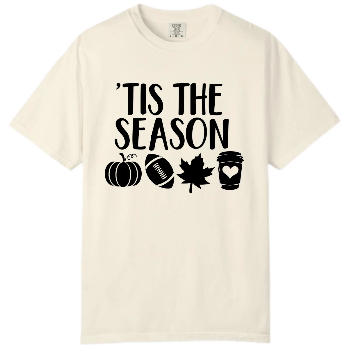 'Tis The Season Fall Football Coffee Comfort Color in Ivory