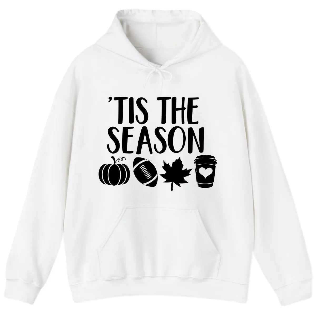 'Tis The Season Fall Football Coffee Hoodie in White