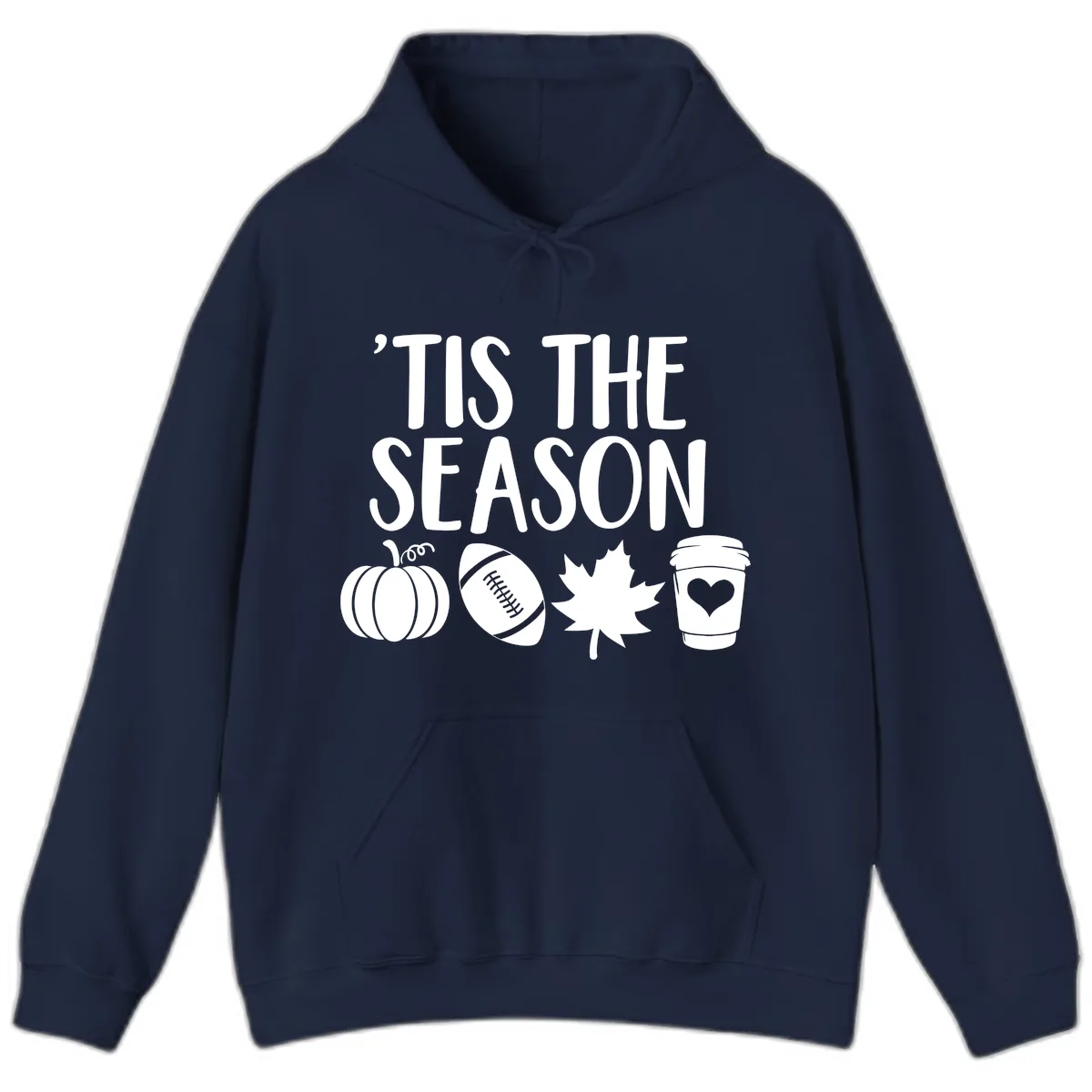 'Tis The Season Fall Football Coffee Hoodie in Navy
