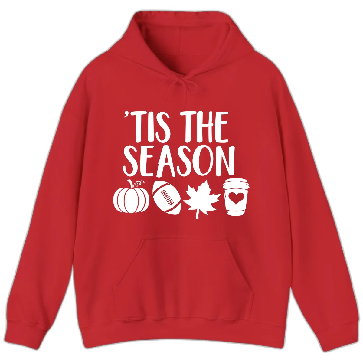 'Tis The Season Fall Football Coffee Hoodie in Red