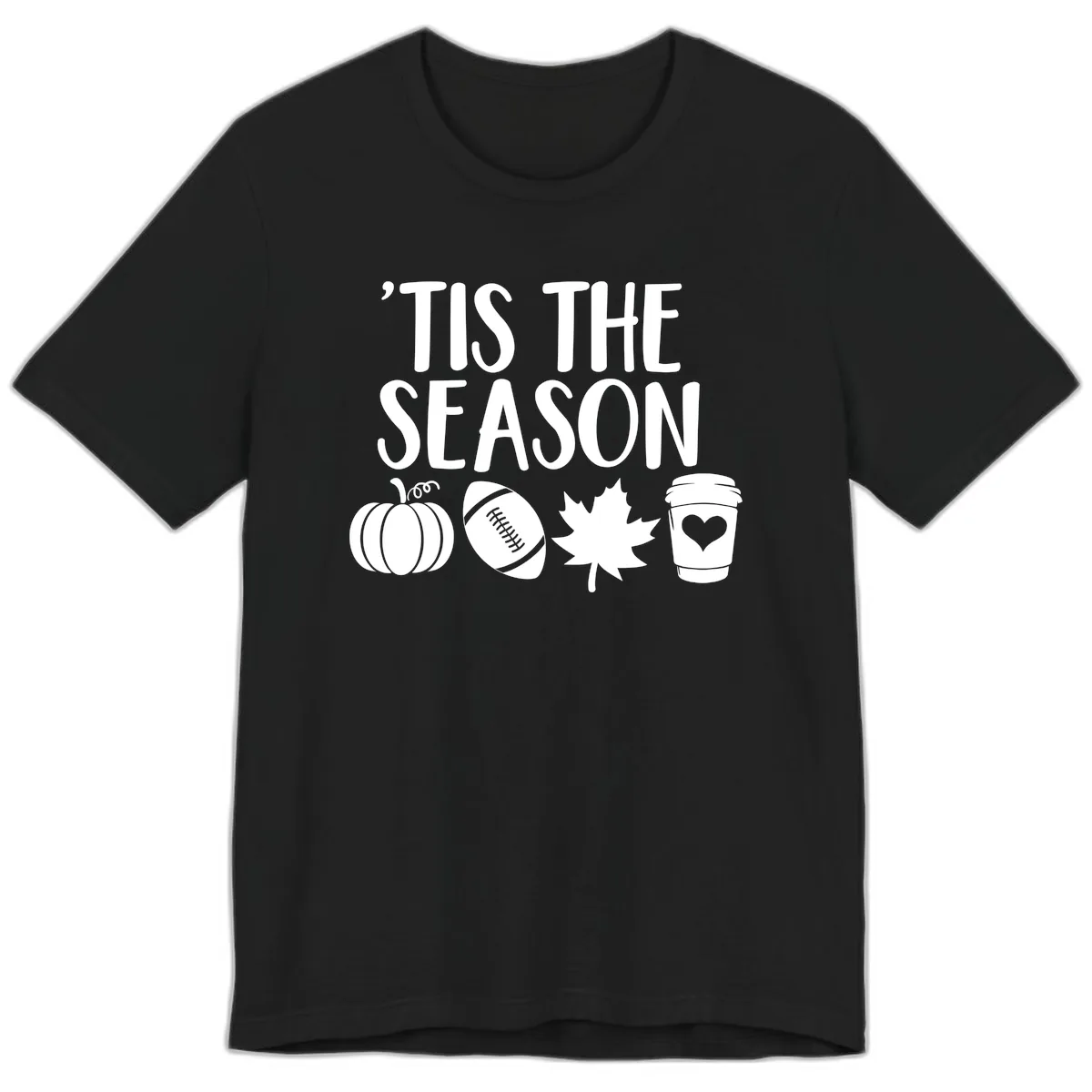 'Tis The Season Fall Football Coffee Premium T-Shirt in Black