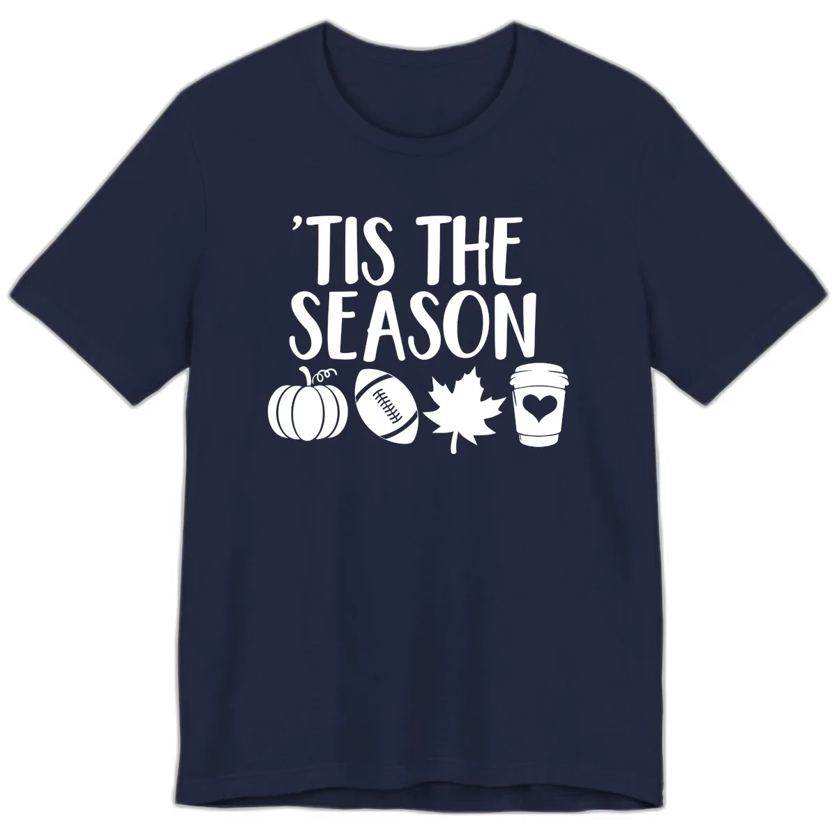 'Tis The Season Fall Football Coffee Premium T-Shirt in Navy