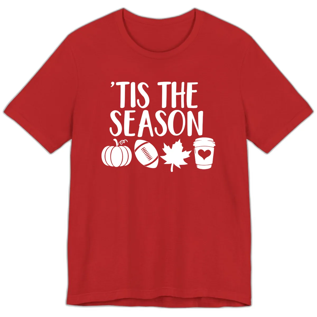 'Tis The Season Fall Football Coffee Premium T-Shirt in Red
