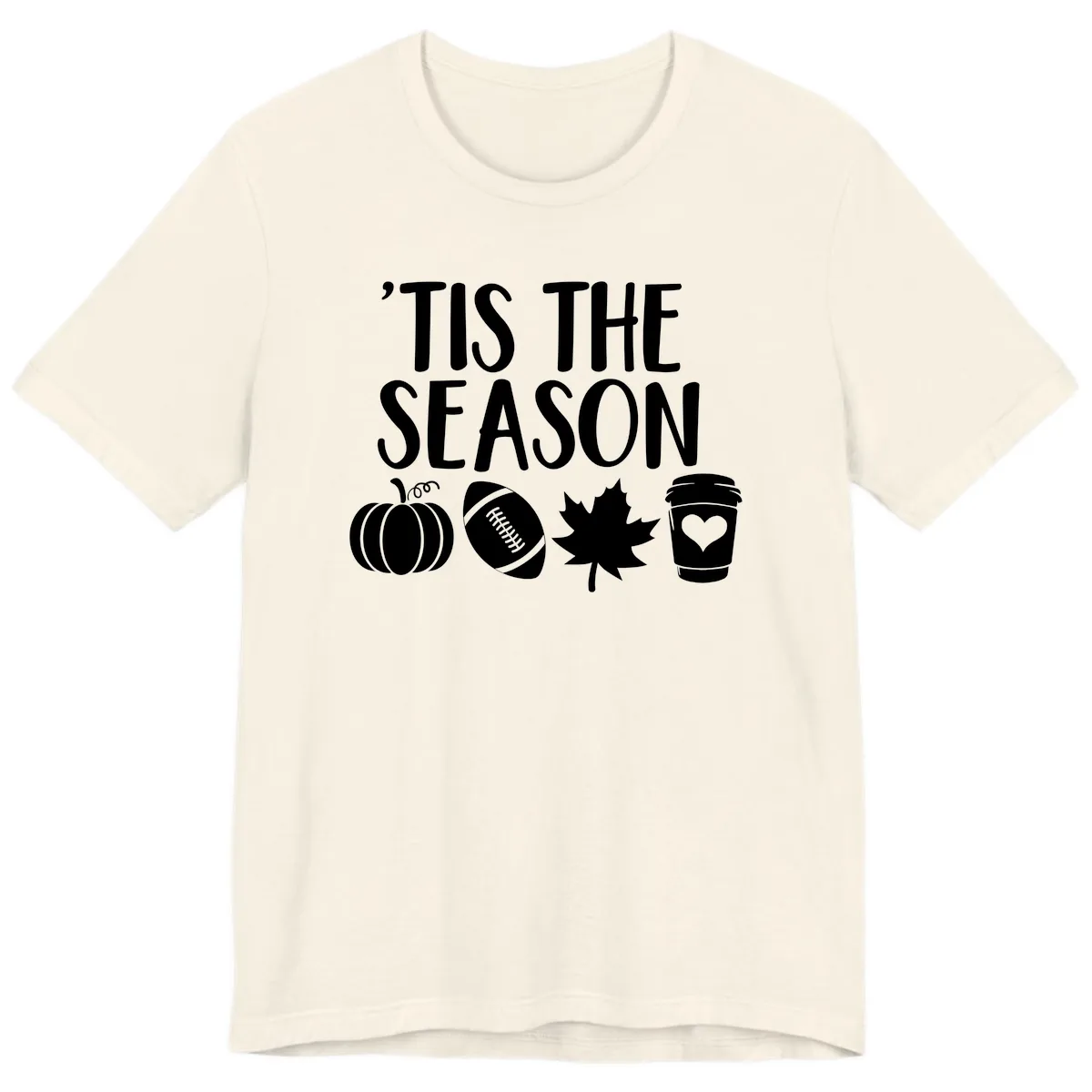 'Tis The Season Fall Football Coffee Premium T-Shirt in Natural