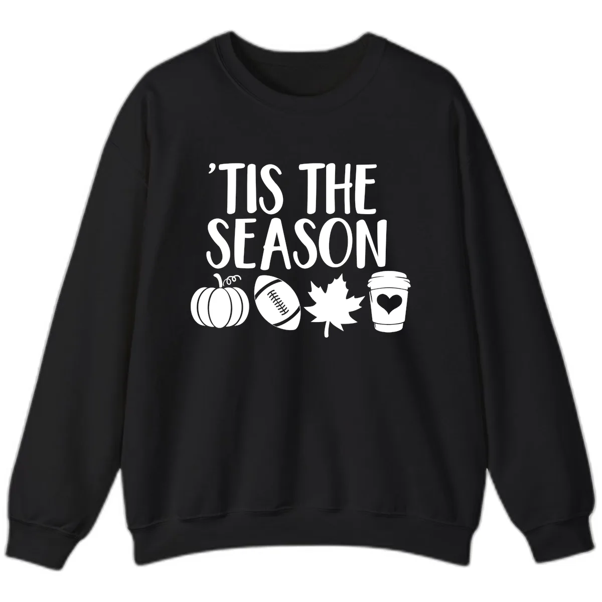 'Tis The Season Fall Football Coffee Sweatshirt in Black