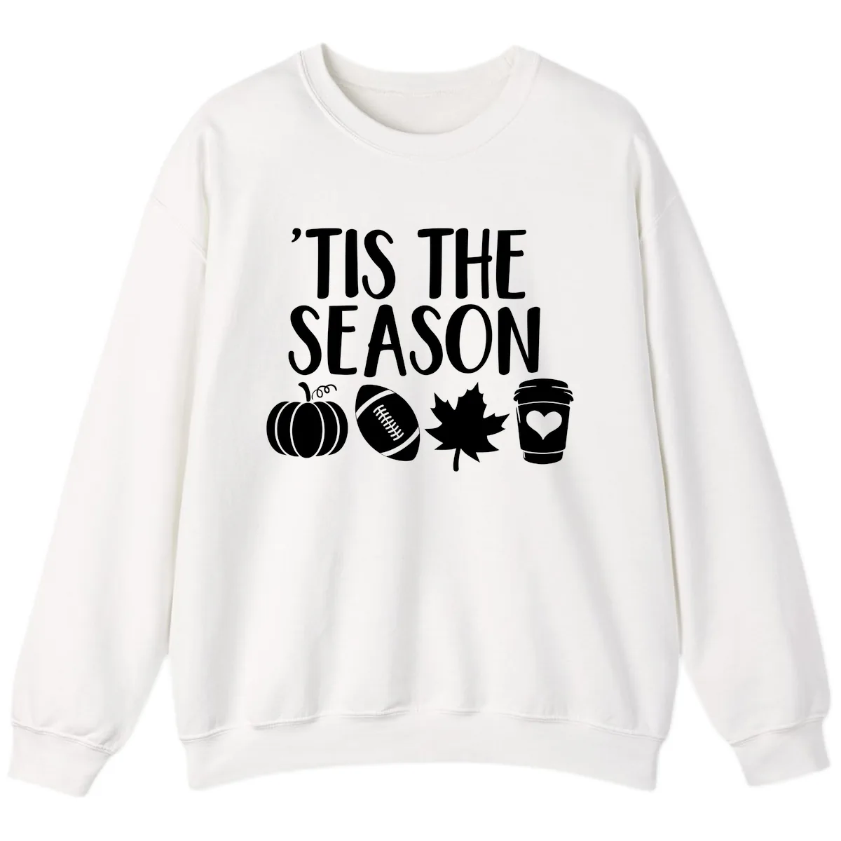 'Tis The Season Fall Football Coffee Sweatshirt in White