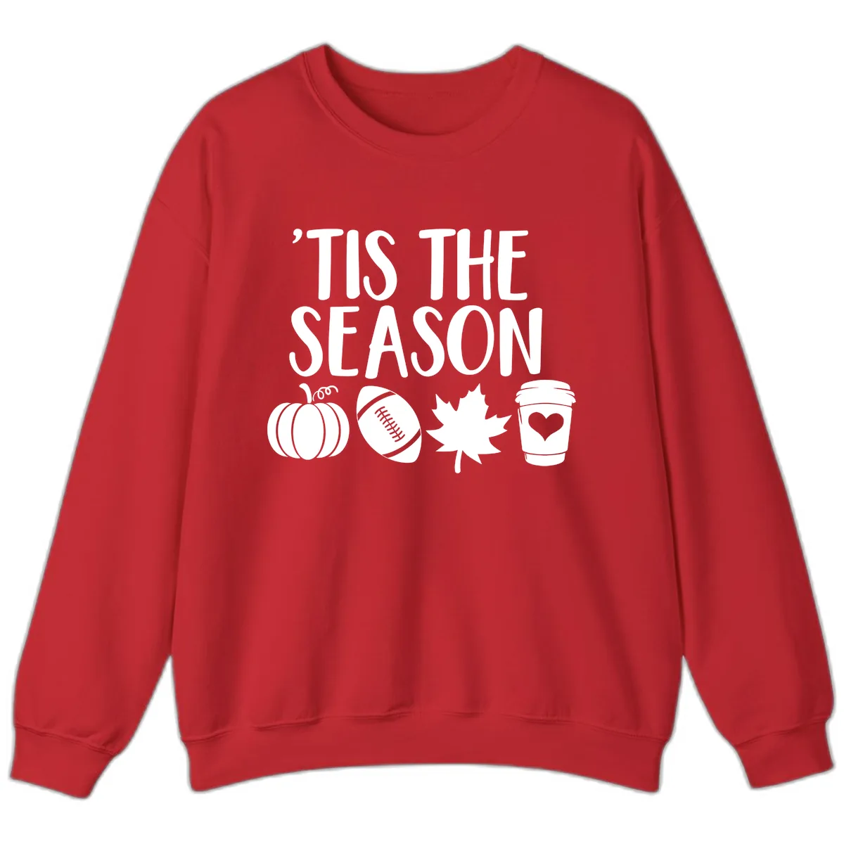 'Tis The Season Fall Football Coffee Sweatshirt in Red