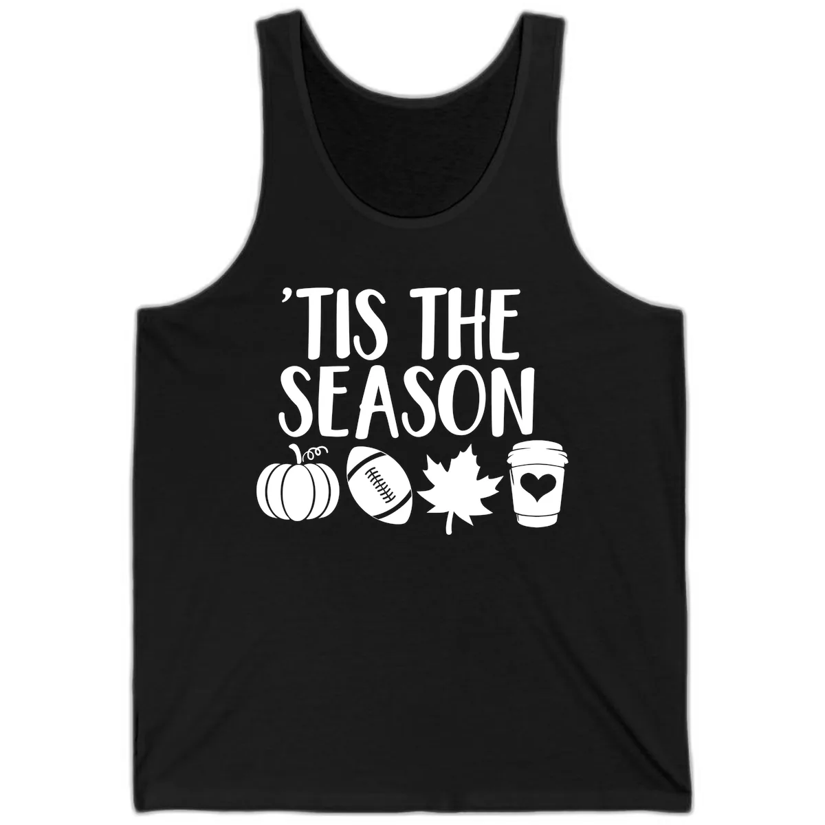 'Tis The Season Fall Football Coffee Tank in Black