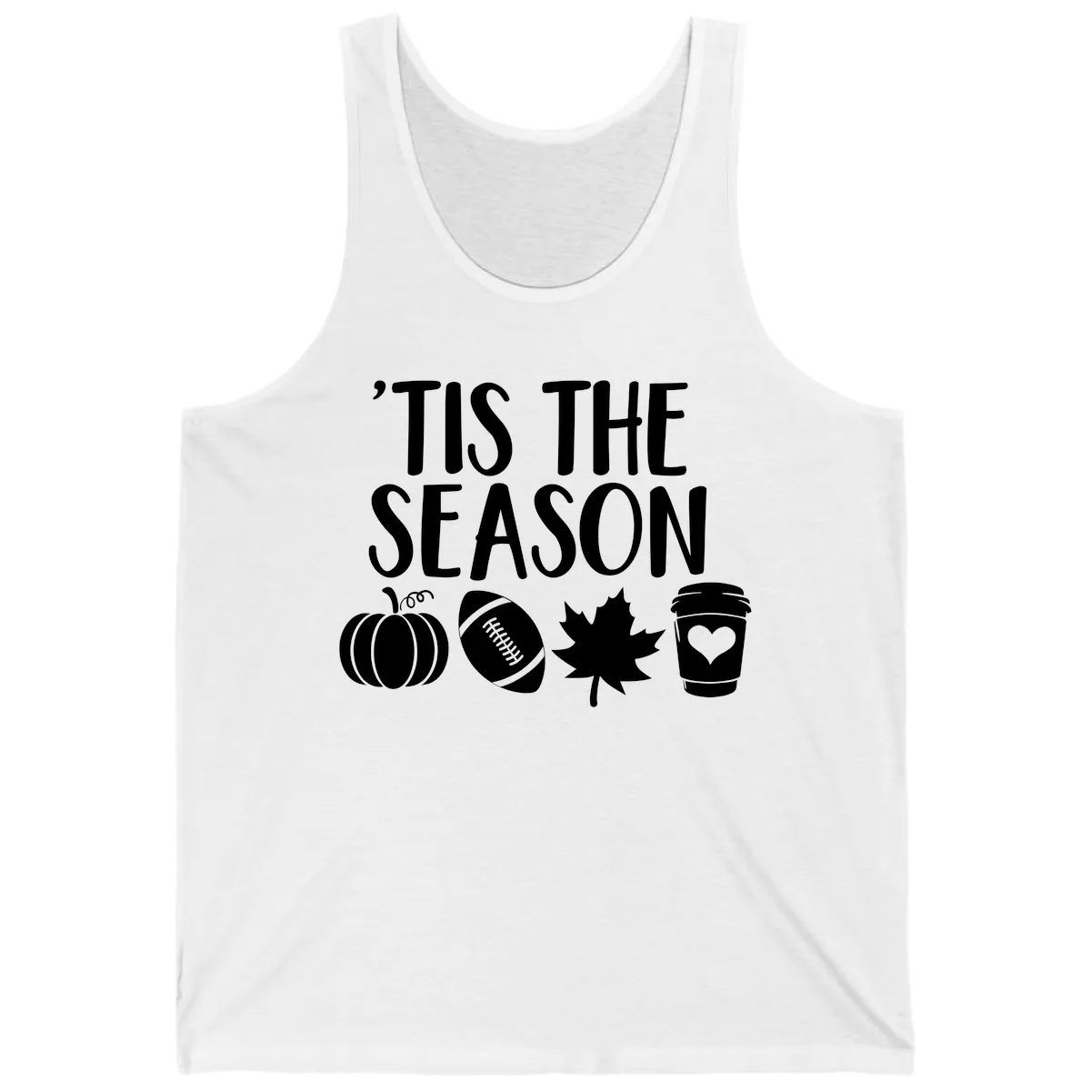 'Tis The Season Fall Football Coffee Tank in White