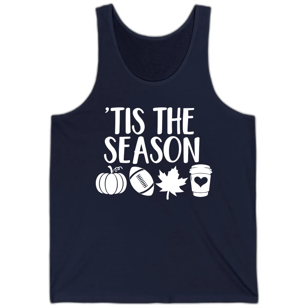 'Tis The Season Fall Football Coffee Tank in Navy