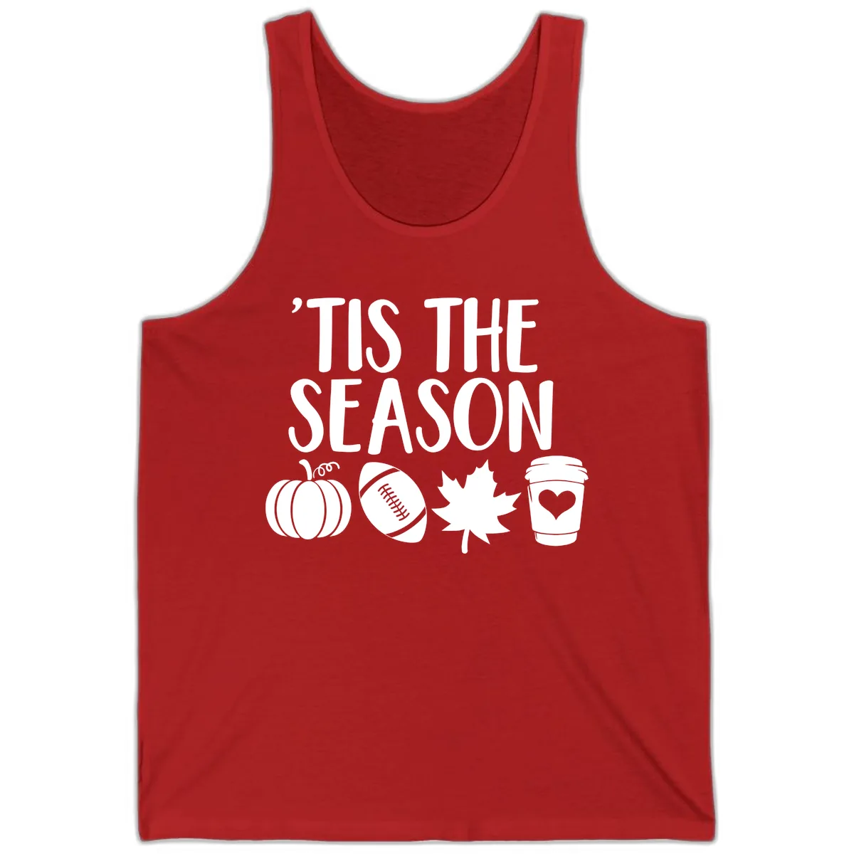 'Tis The Season Fall Football Coffee Tank in Red