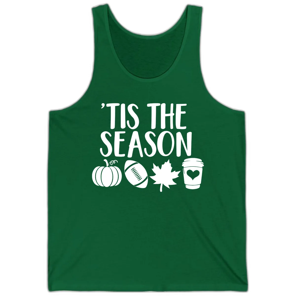 'Tis The Season Fall Football Coffee Tank in Kelly