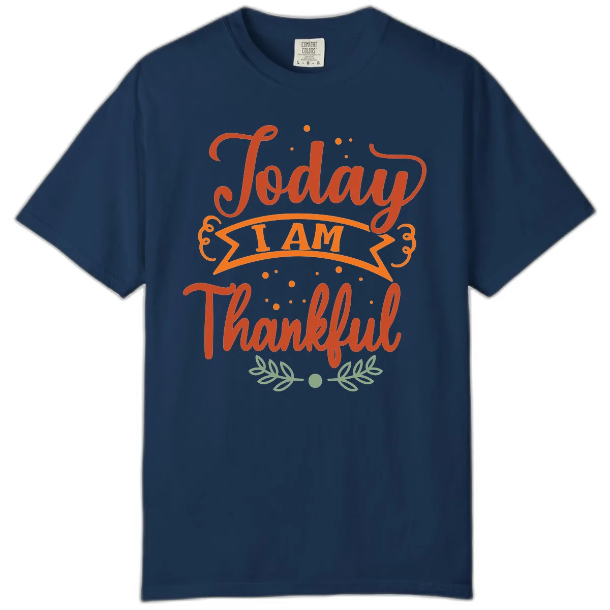 Today I Am Thankful Thanksgiving Design Comfort Color in Navy