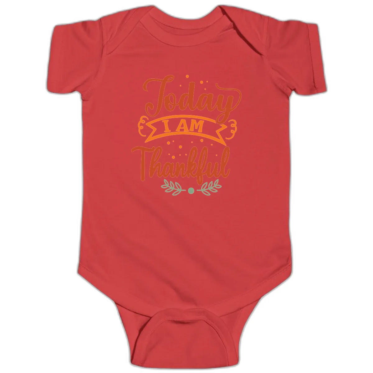 Today I Am Thankful Thanksgiving Design Baby Onesie in Red