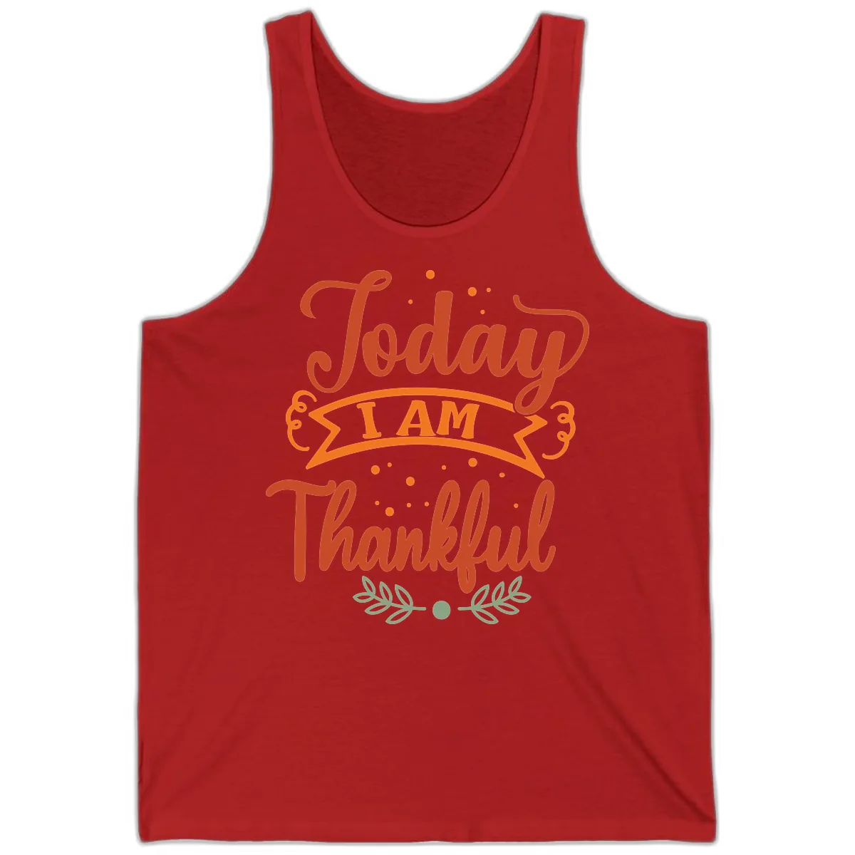 Today I Am Thankful Thanksgiving Design Tank in Red
