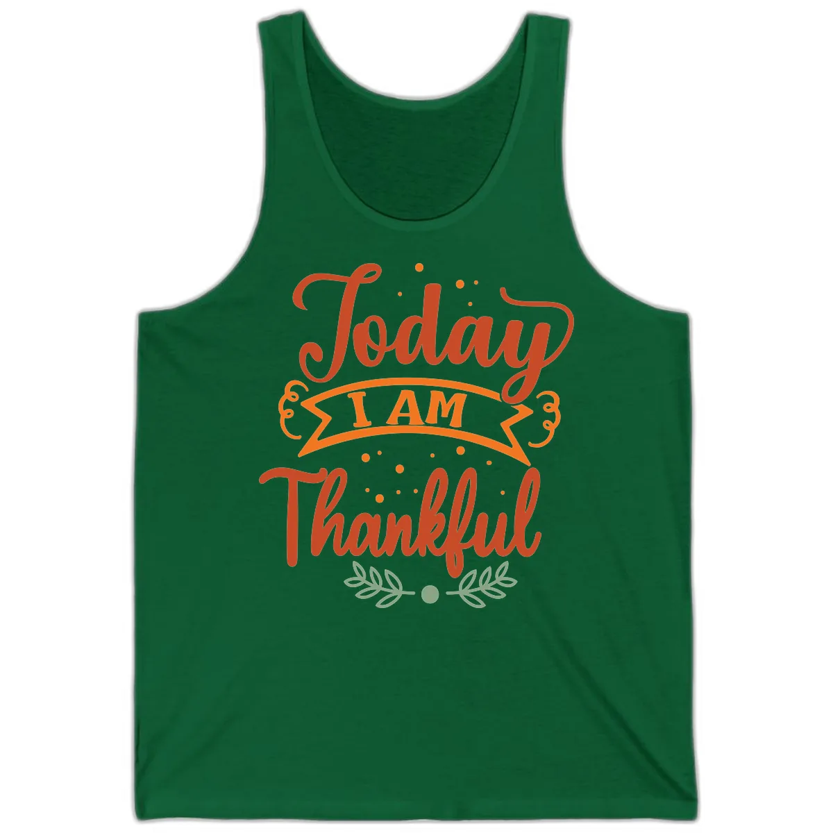 Today I Am Thankful Thanksgiving Design Tank in Kelly