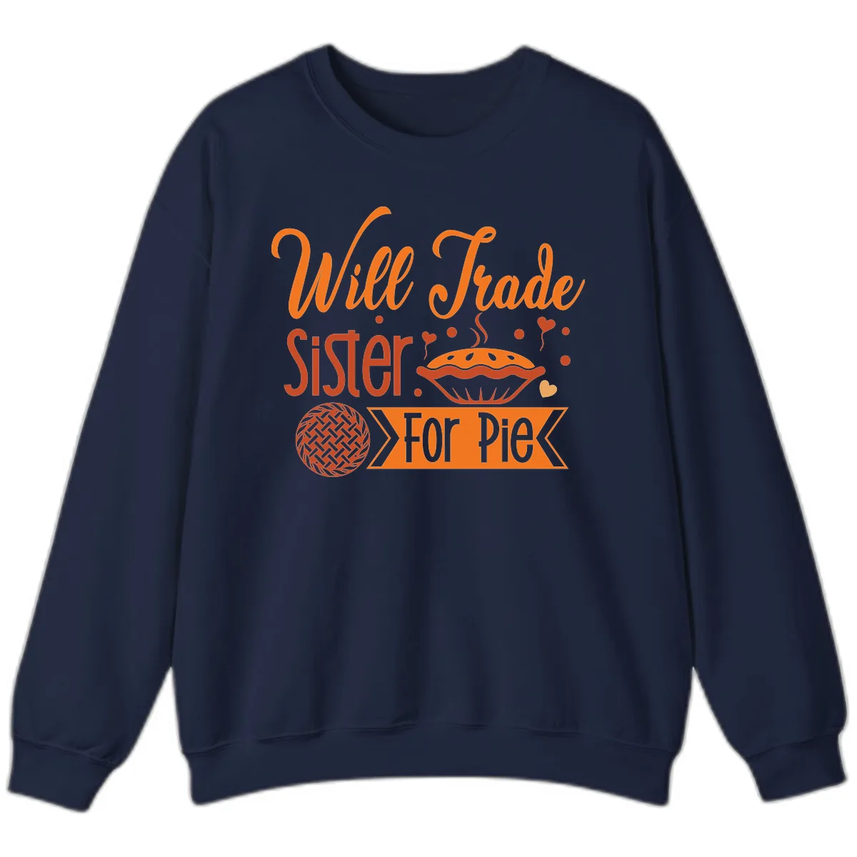 Will Trade Sister For Pie Graphic Sweatshirt in Navy