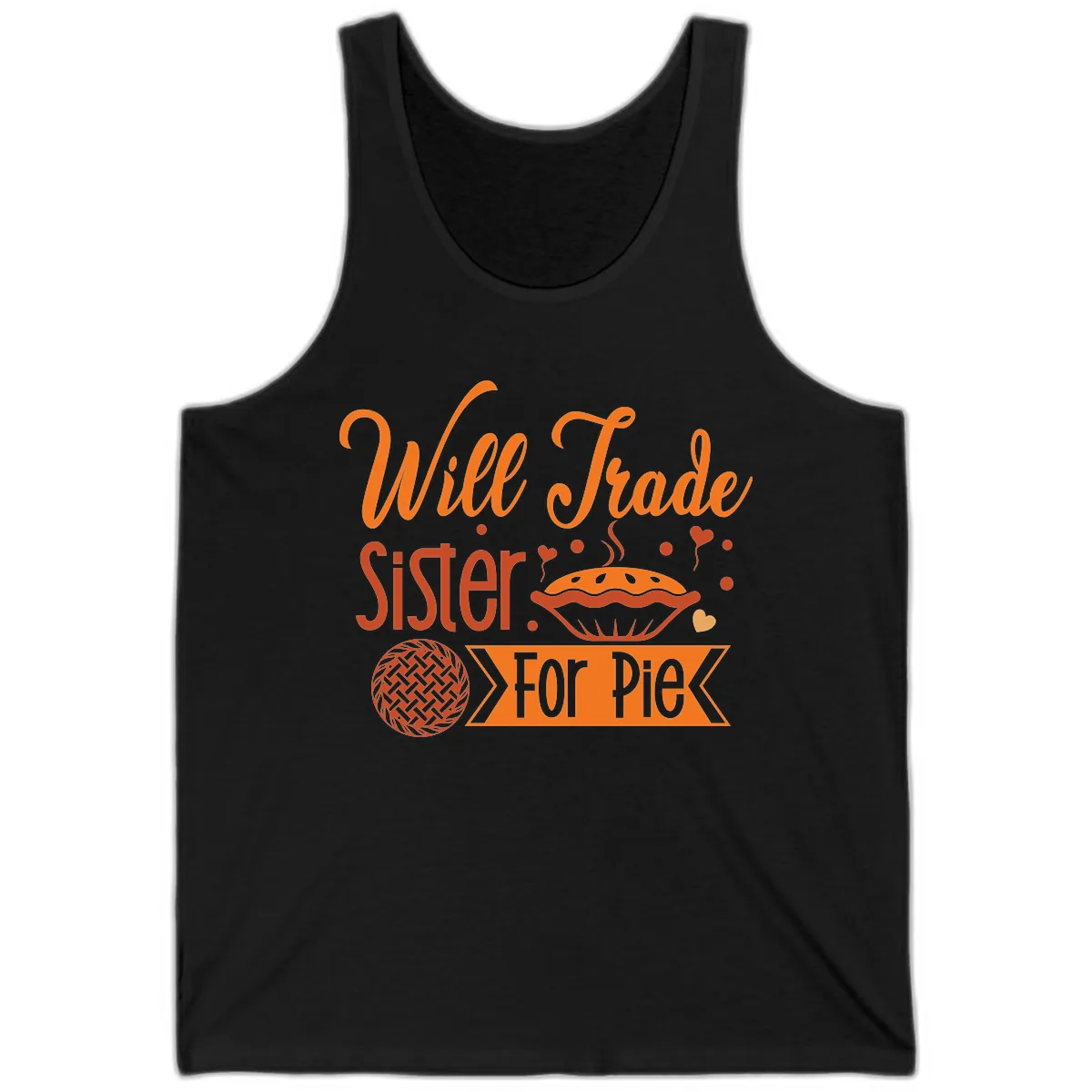 Will Trade Sister For Pie Graphic Tank in Black