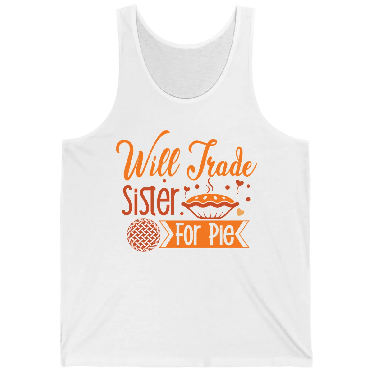 Will Trade Sister For Pie Graphic Tank in White
