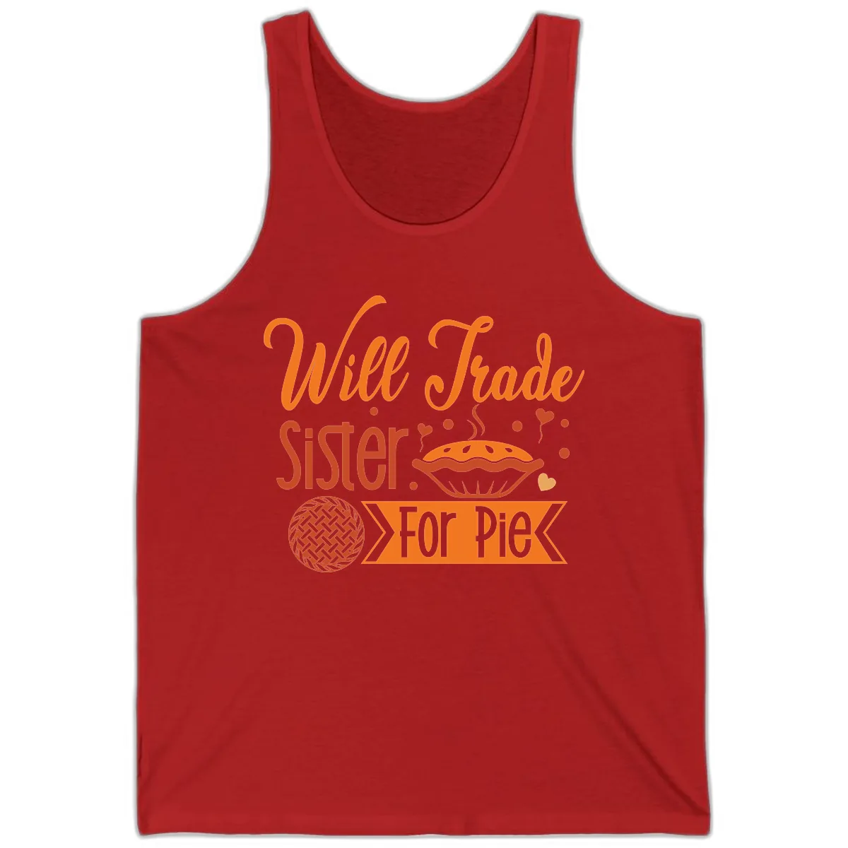 Will Trade Sister For Pie Graphic Tank in Red