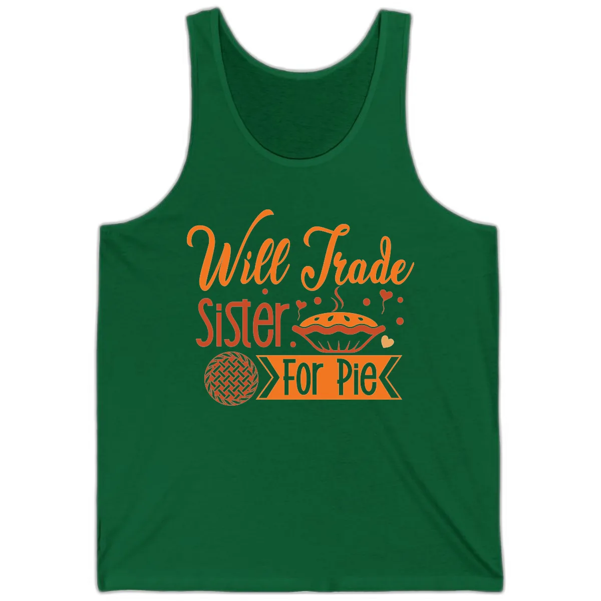 Will Trade Sister For Pie Graphic Tank in Kelly