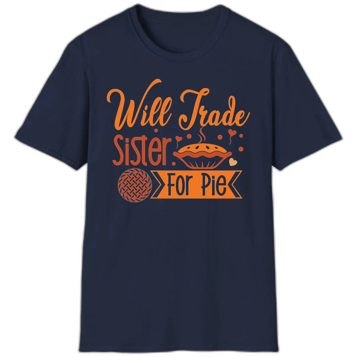 Will Trade Sister For Pie Graphic T-Shirt in Navy