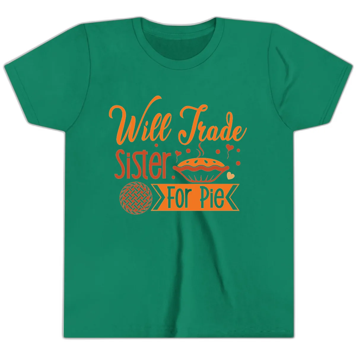 Will Trade Sister For Pie Graphic Youth T-Shirt in Kelly