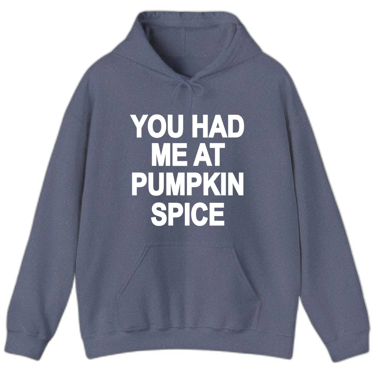 You Had Me At Pumpkin Spice Hoodie in Heather Navy