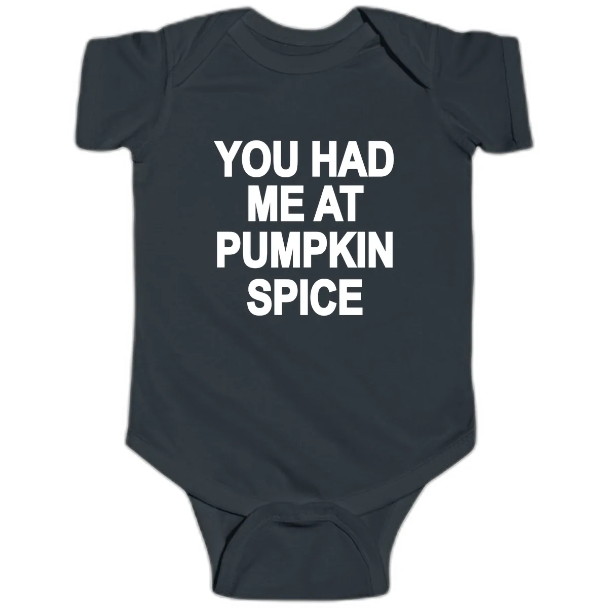 You Had Me At Pumpkin Spice Baby Onesie in Black