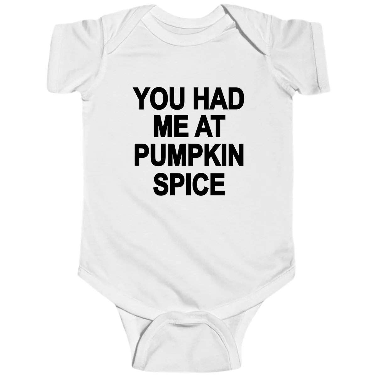 You Had Me At Pumpkin Spice Baby Onesie in White