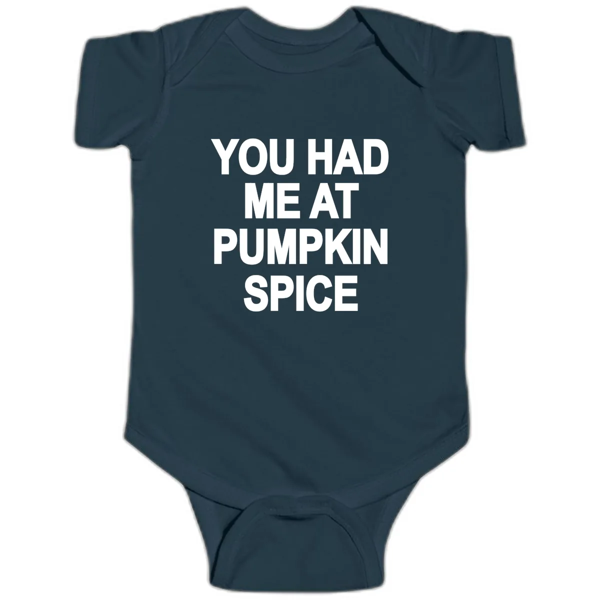 You Had Me At Pumpkin Spice Baby Onesie in Navy