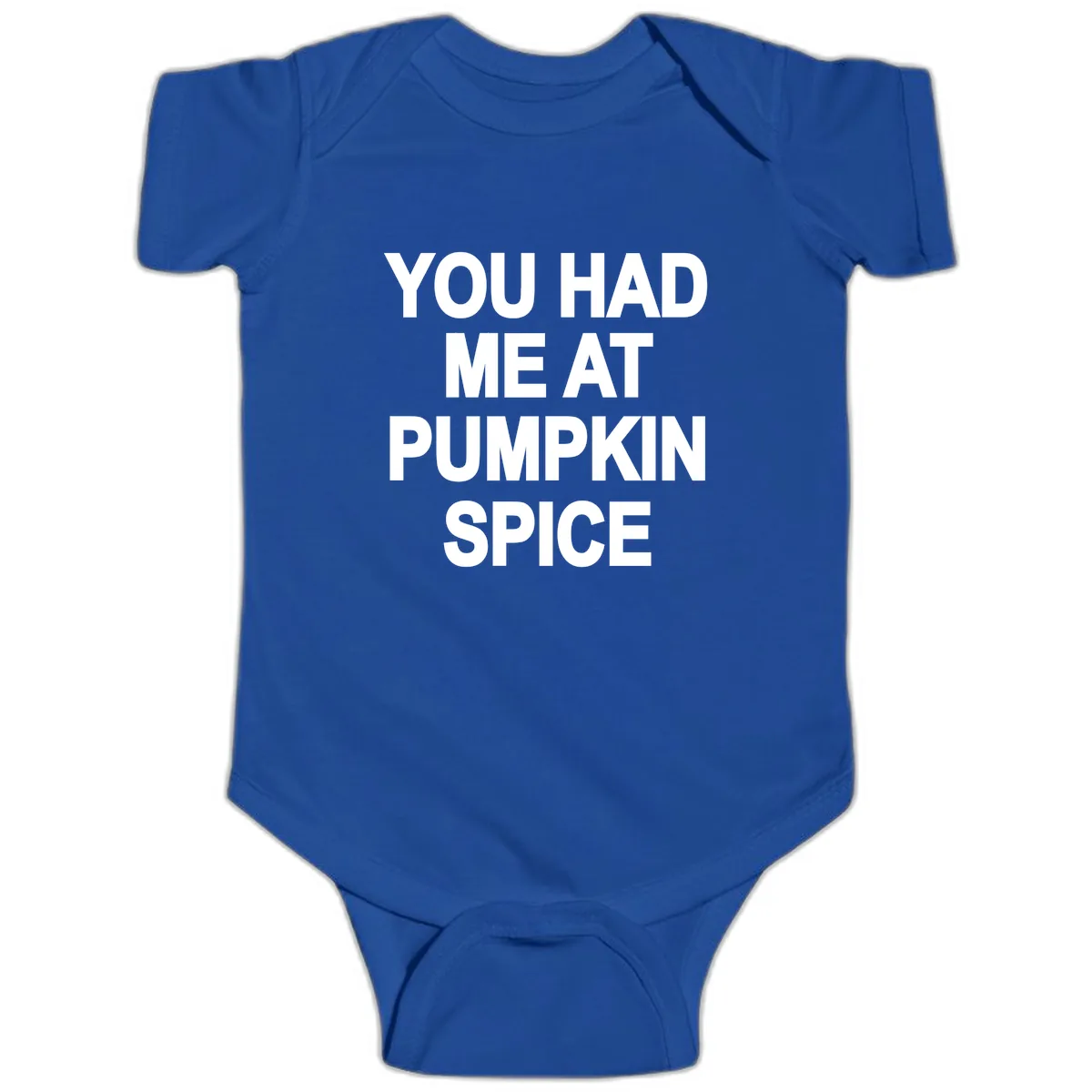 You Had Me At Pumpkin Spice Baby Onesie in Royal