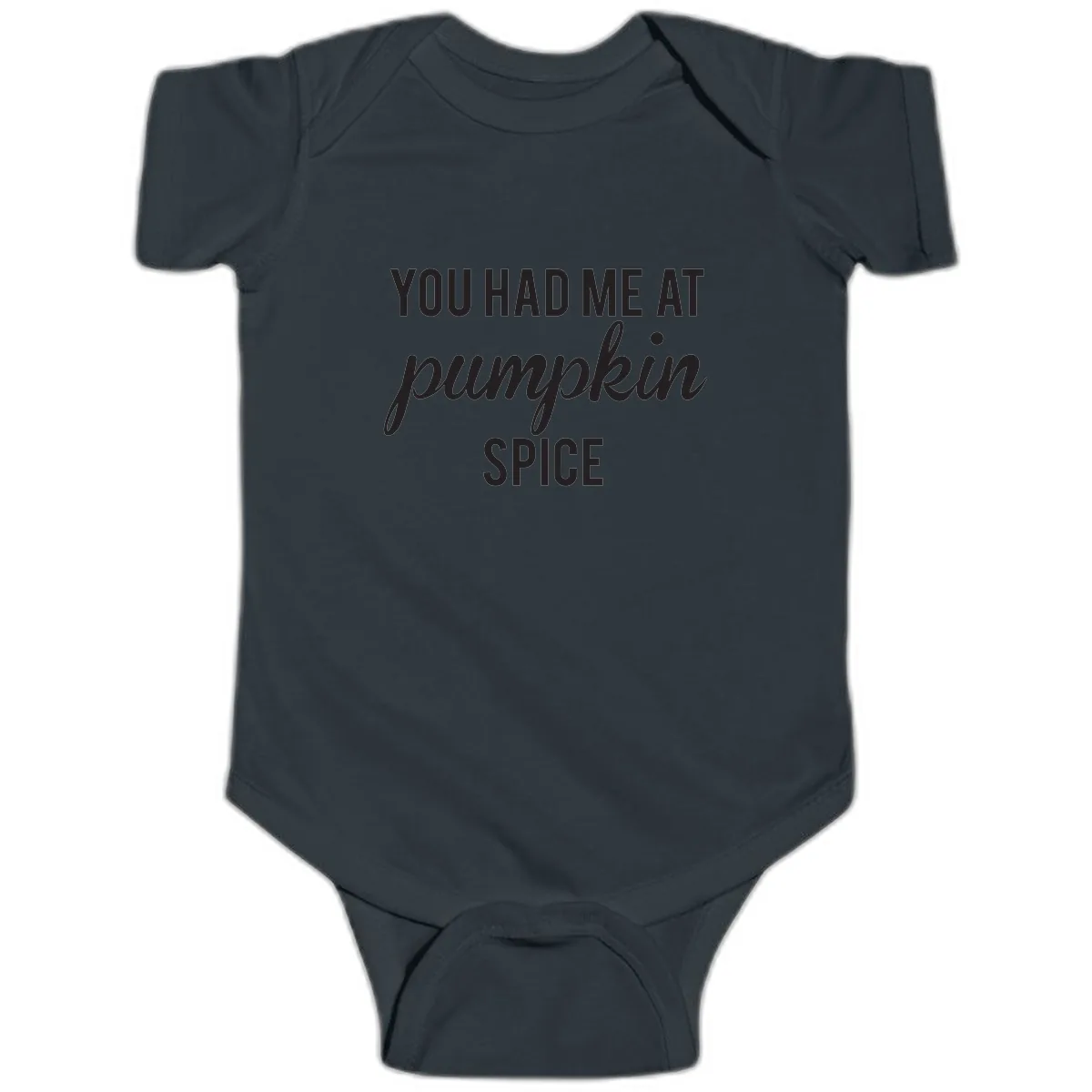You Had Me At Pumpkin Spice Baby Onesie in Black