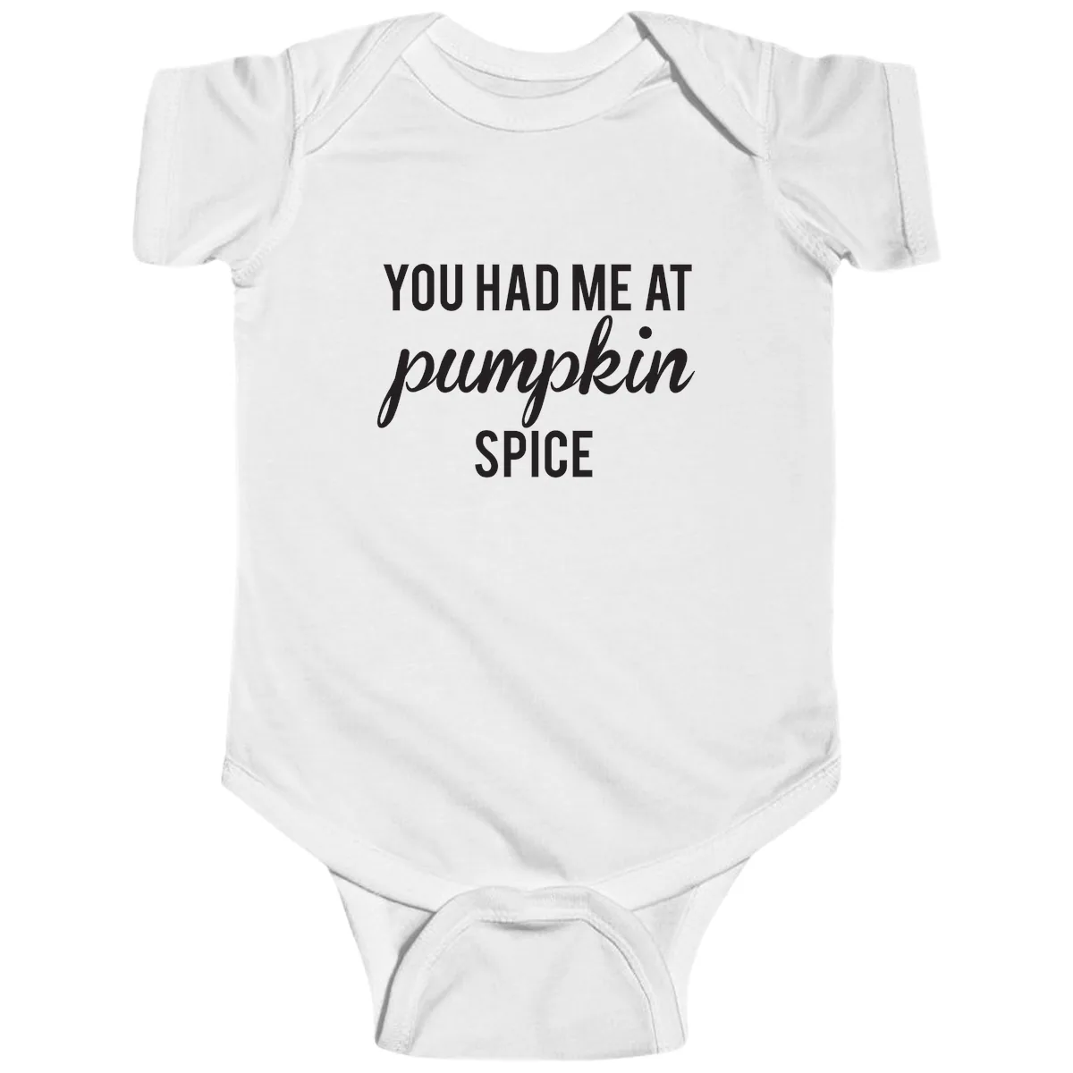 You Had Me At Pumpkin Spice Baby Onesie in White