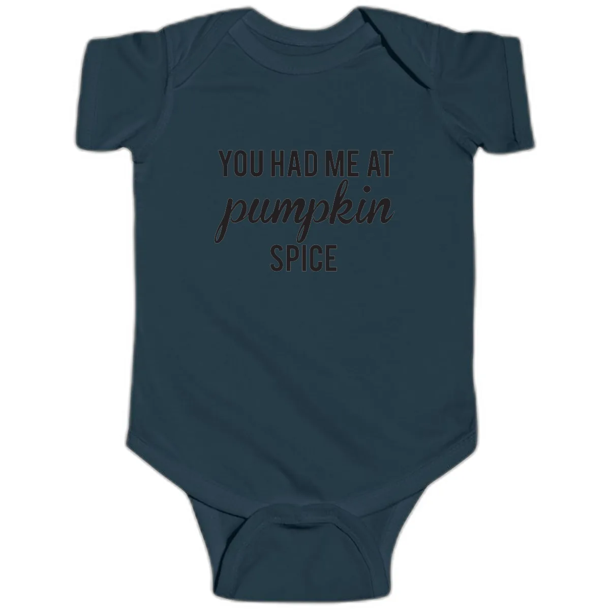 You Had Me At Pumpkin Spice Baby Onesie in Navy