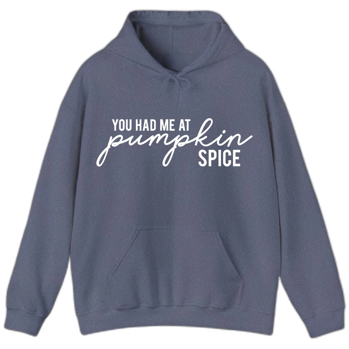 You Had Me At Pumpkin Spice Hoodie in Heather Navy