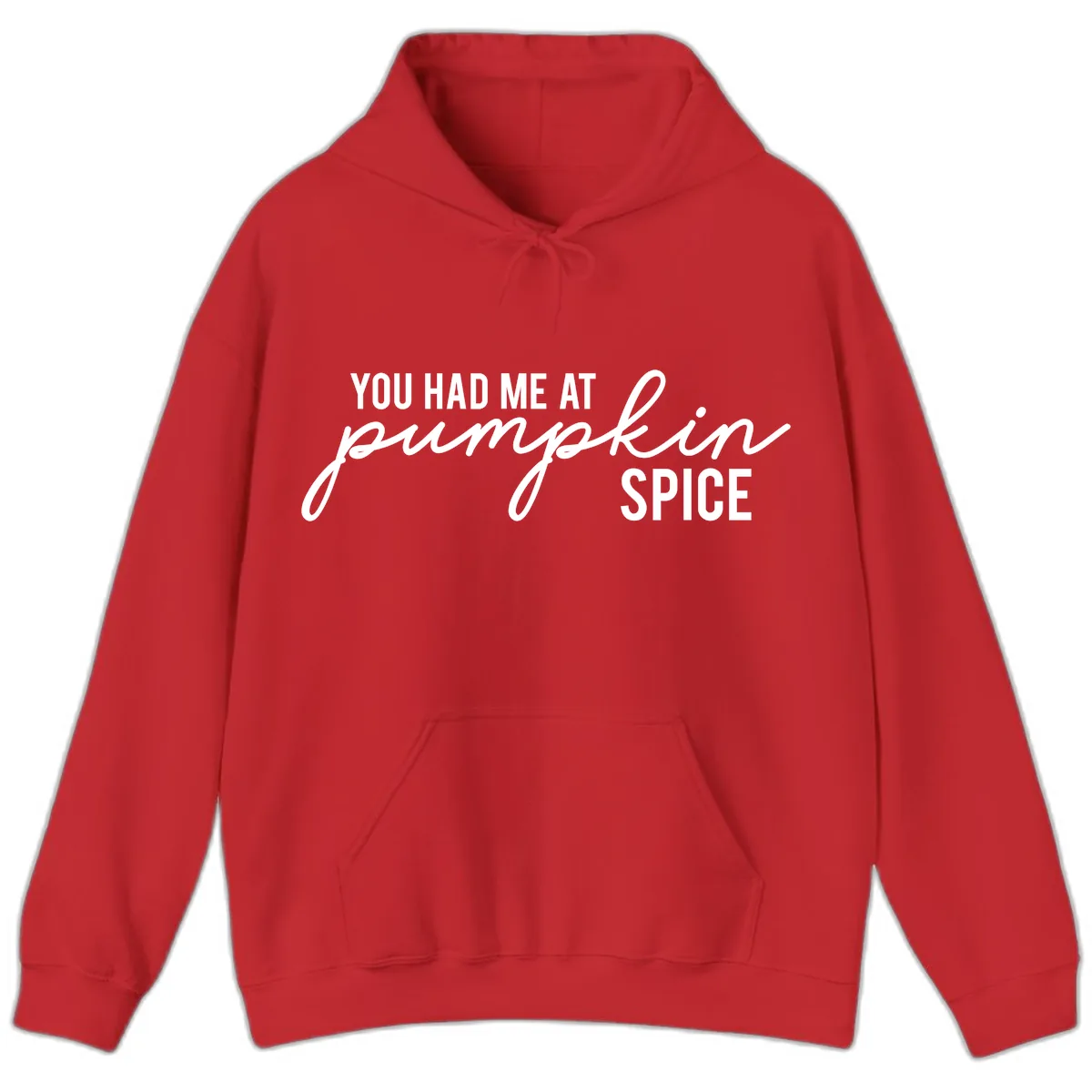 You Had Me At Pumpkin Spice Hoodie in Red