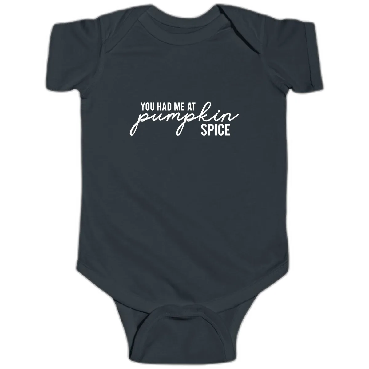You Had Me At Pumpkin Spice Baby Onesie in Black