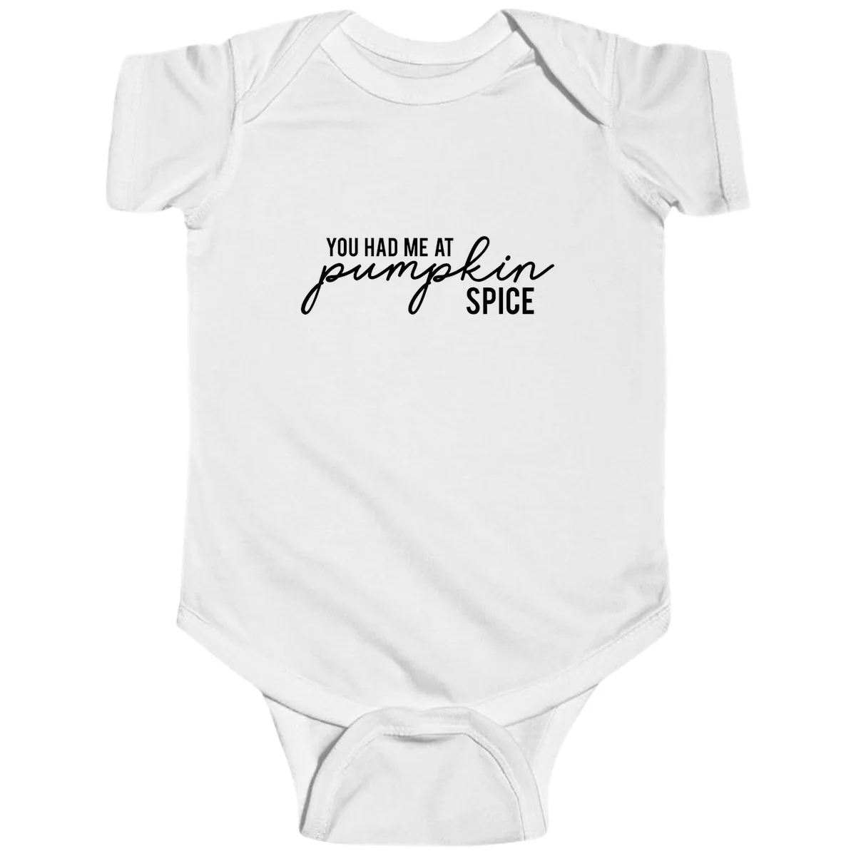 You Had Me At Pumpkin Spice Baby Onesie in White